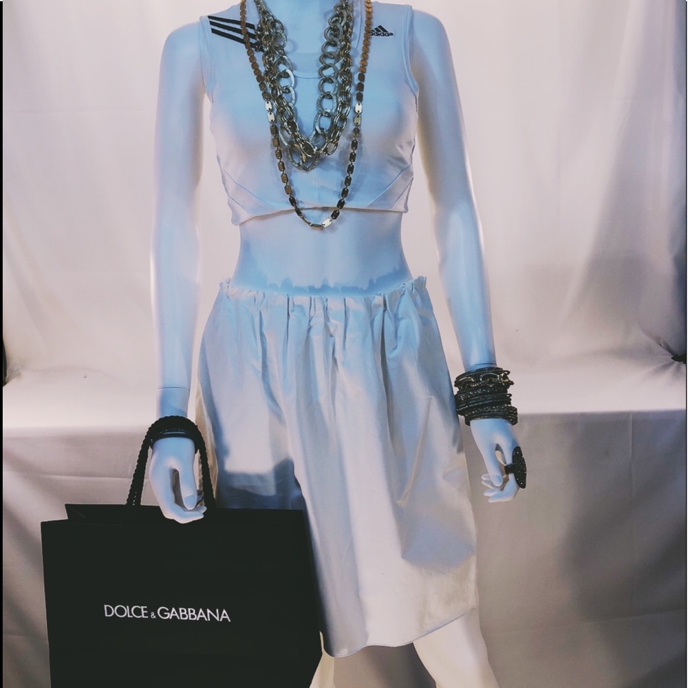 Dolce & Gabbana white gathered mini